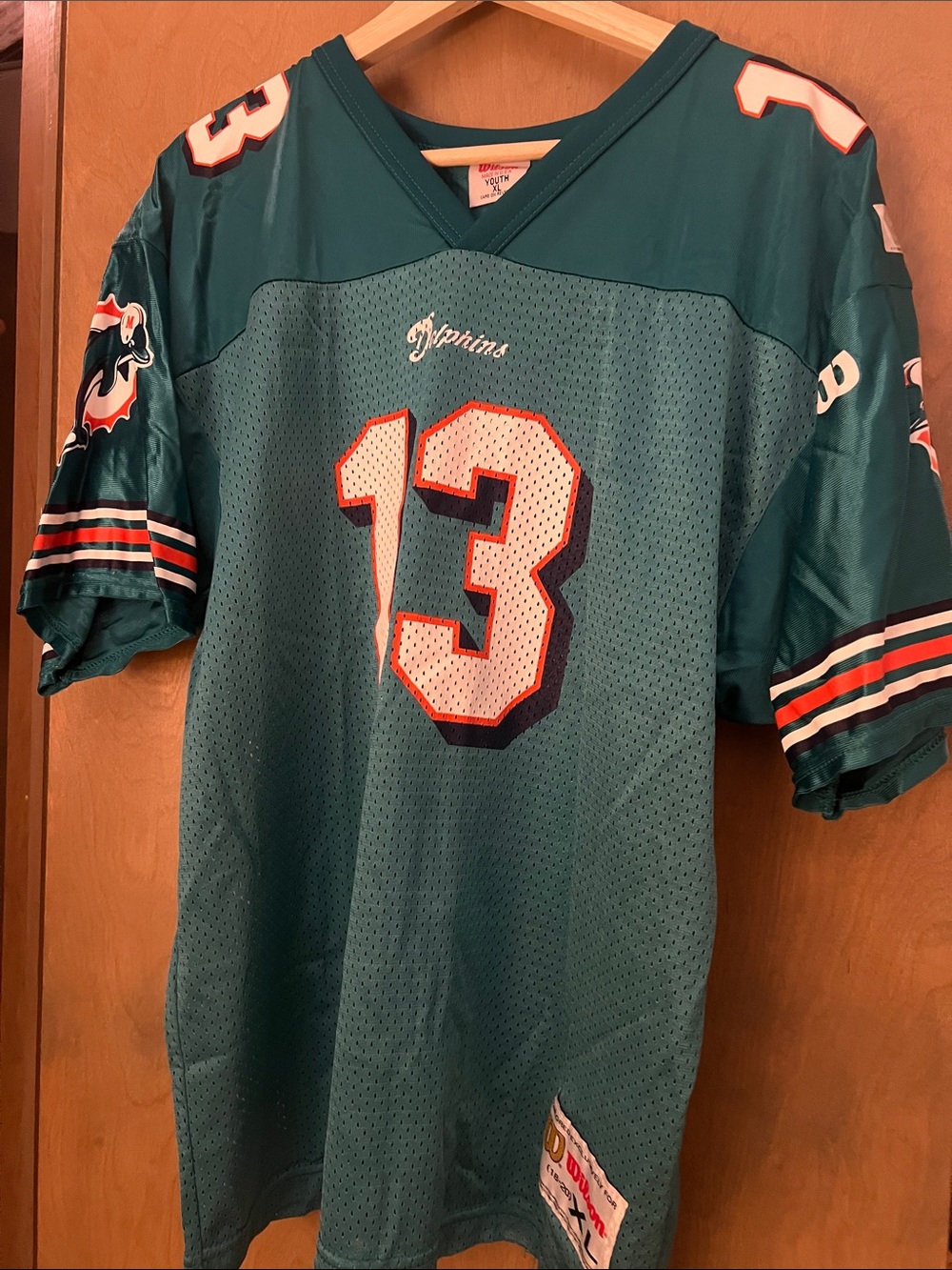 Wilson Teal and Orange #13 Miami Dolphins Kids Jersey